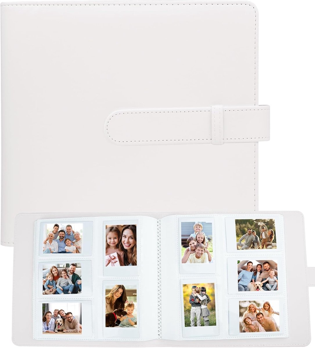SnelShoppen - Fotoalbum 360 Vakjes voor Instantcamera's zoals Fujifilm Instax Mini LiPlay 12 11 90 70 9 8+ 8 7S, Polaroid Snap Touch, Stevig en Duurza