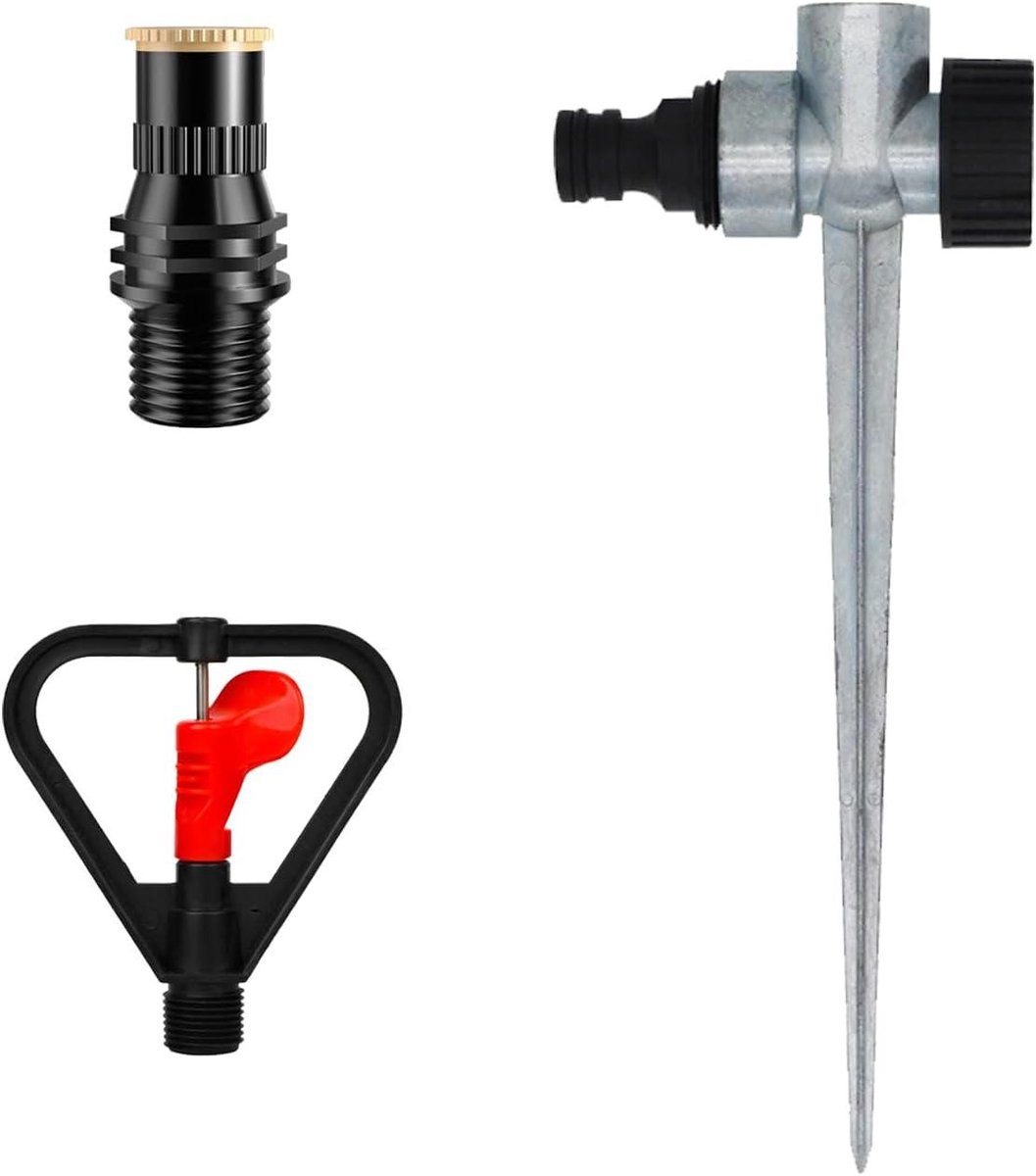 Gazonsproeiers Set - Water Sprayers - Planten Water Geven - 360 Graden Rotatie - Set van 3 - Metaal Groen