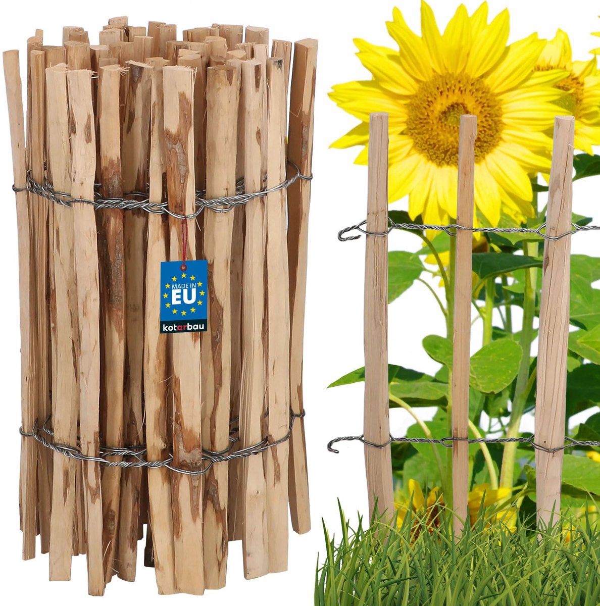 KOTARBAU Bloembedrand, Tuinafscheiding, Houten Tuinhek 0,6x5m, Schapenhek