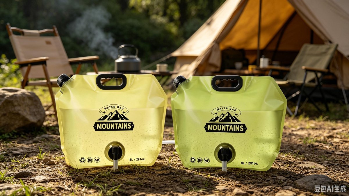 Waterzak voor kamperen 8 liter herbruikbare opvouwbare waterzak met kraan geschikt voor campers reizen en buitenactiviteiten kamperen wandelen (2 stuks)