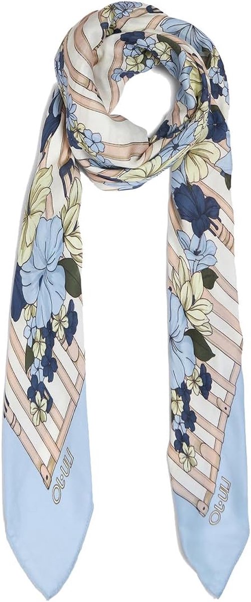 Dames Sjaal - Omslagdoek Foulard - Stijlvol Accessoire - Zacht Modaal Materiaal - 42 x 33 cm - Hemelsblauw