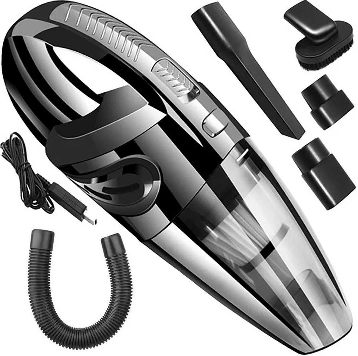 Traumheim® Handstofzuiger Draadloos - Auto Stofzuiger Draadloos - Nat & Droog Zuigen - Wasbaar HEPA Filter - 500g - Auto en Woning