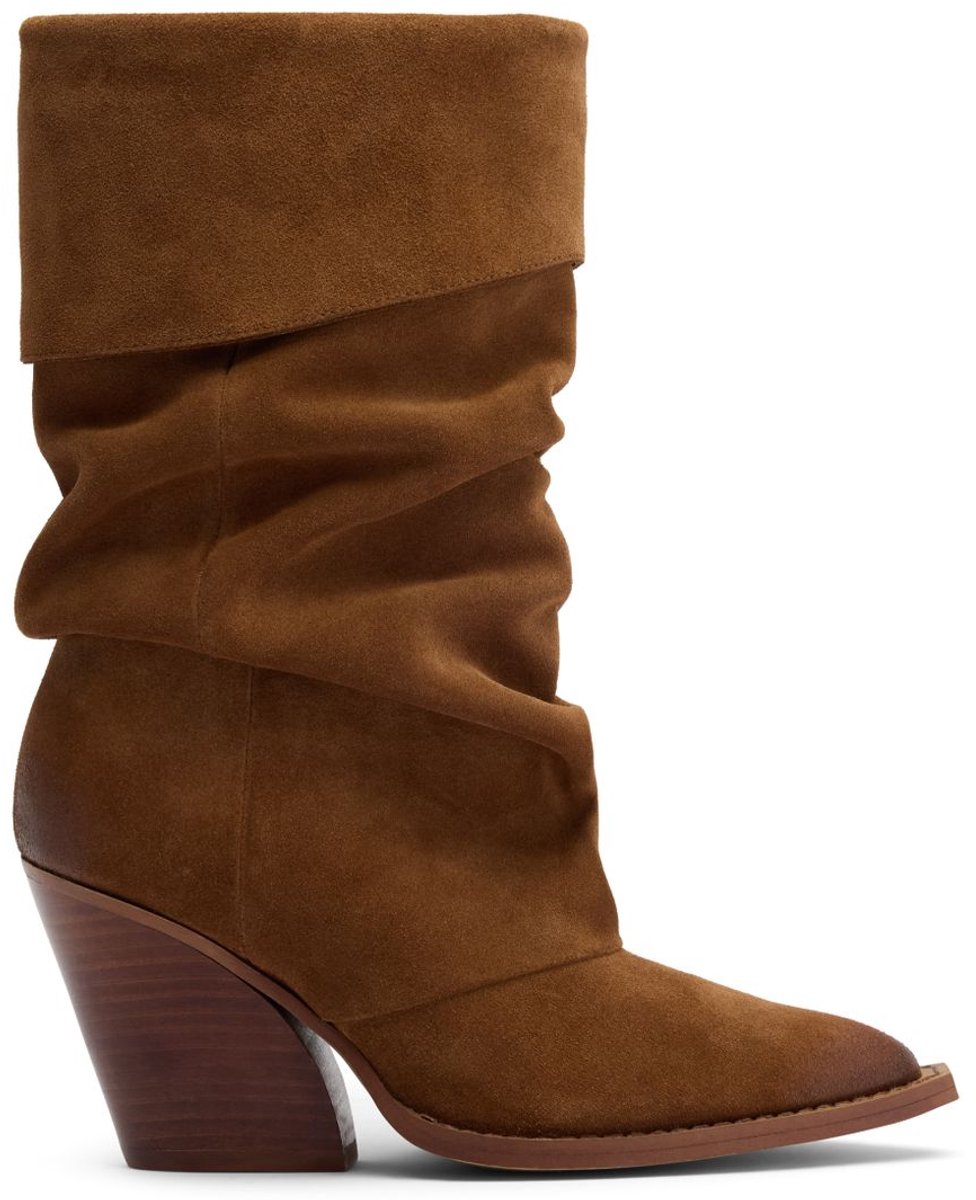 Sacha - Dames - Cognac suède slouchy laarzen - Maat 40