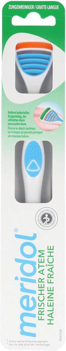 SnelShoppen - Tongschraper voor een Frisse Adem - Meridol Tongue Cleaner - Verwijdert Bacteriën en Taalafzettingen - 1 Stuk - Zacht en Effectief