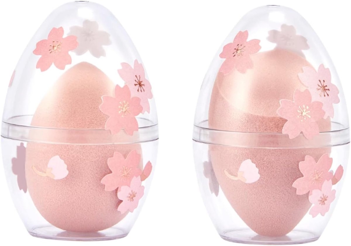 SnelShoppen - 2 Stuks Makeup Sponge Cosmetic Egg Blender Applicator met Opbergdoos - Latexvrij, Voor Liquid & Cream Foundation, Losse Poeder - Perfect