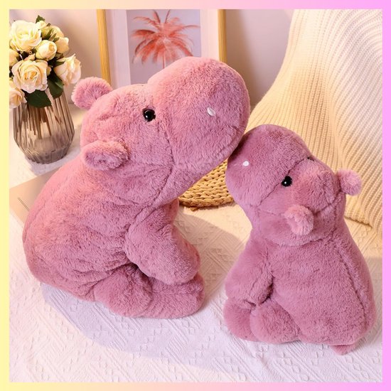 RWB® Verzwaaringsknuffel - Verzwaarde Knuffel - Spanningskuffel - 2 kg - Nijlpaard-Roze-60 cm x 21 cm x16 cm van Rwb — afbeelding 2