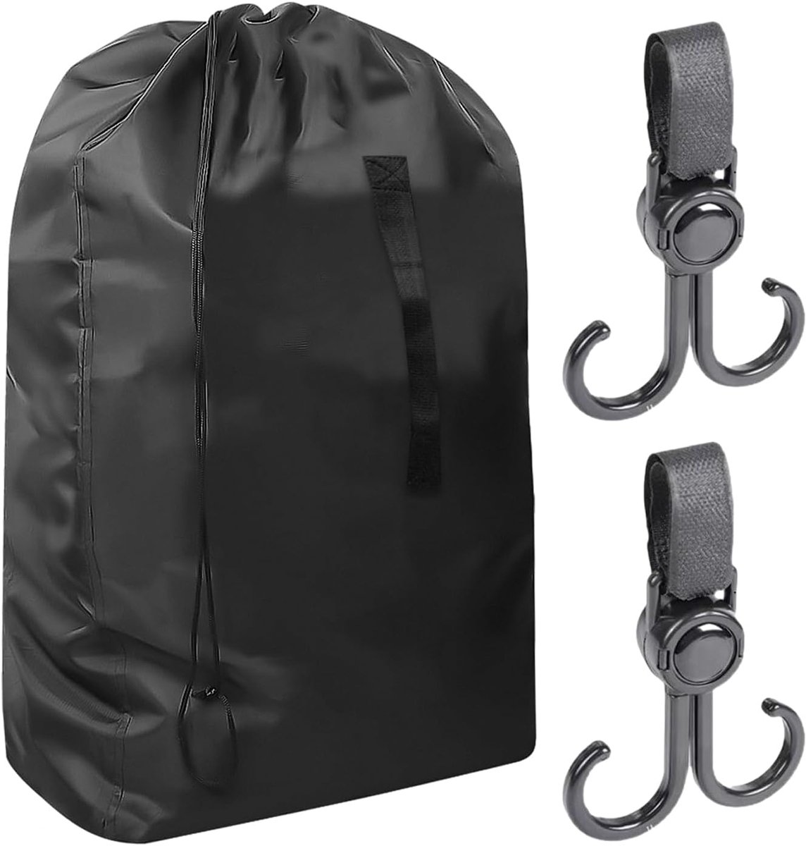 SnelShoppen - Pram Travel Bag met 2 Zwarte Haken, Draagbare Kinderwagen Tas voor Vliegtuig, Geschikt voor Buggy 114 x 49 x 43 cm, Waterproof Oxford St