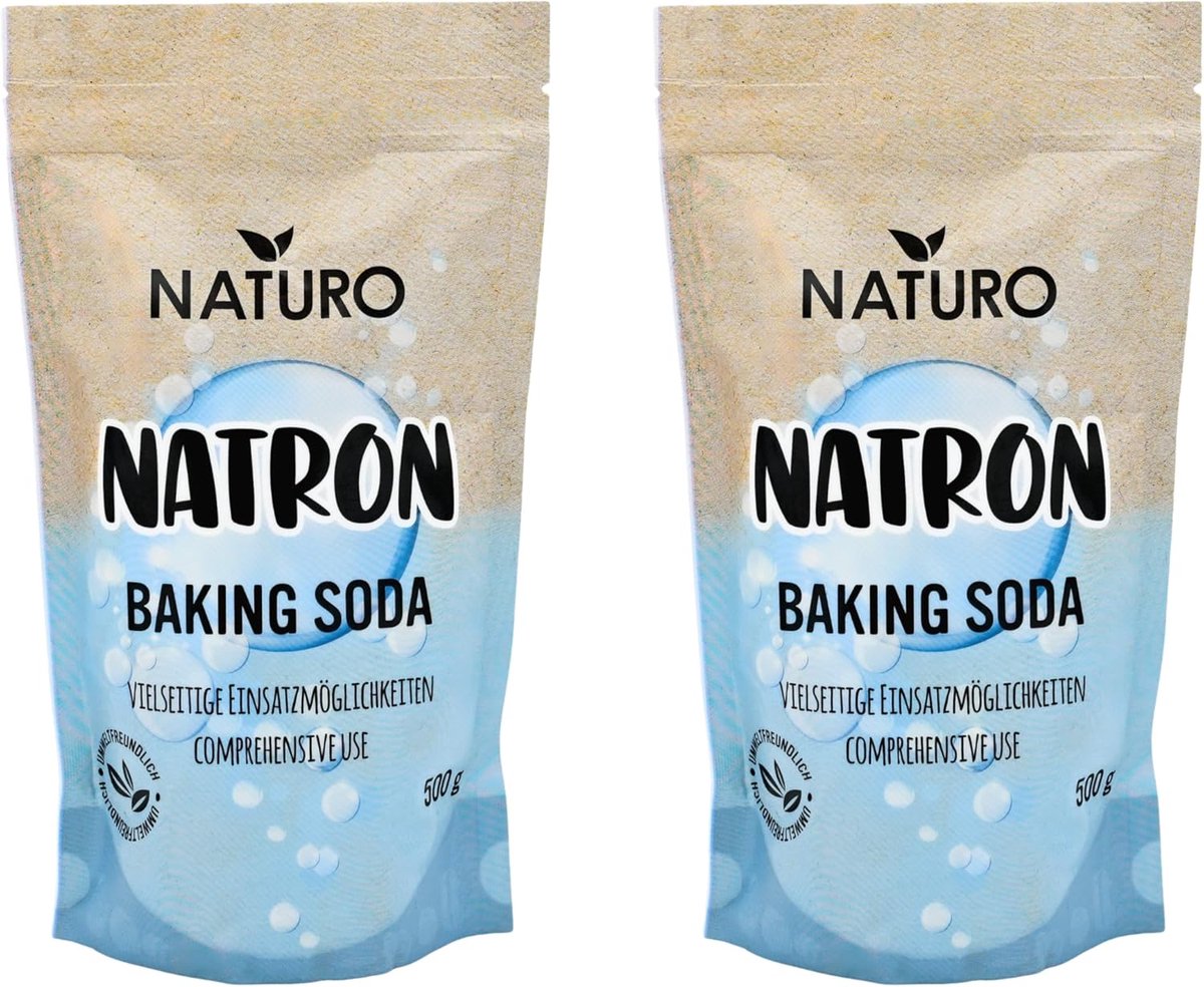 SnelShoppen - Naturo Soda Poeder 2 x 500 g - Veelzijdig Schoonmaakmiddel, Huishoudelijk en Keuken - Milieuvriendelijk, Huidvriendelijk en Niet Giftig