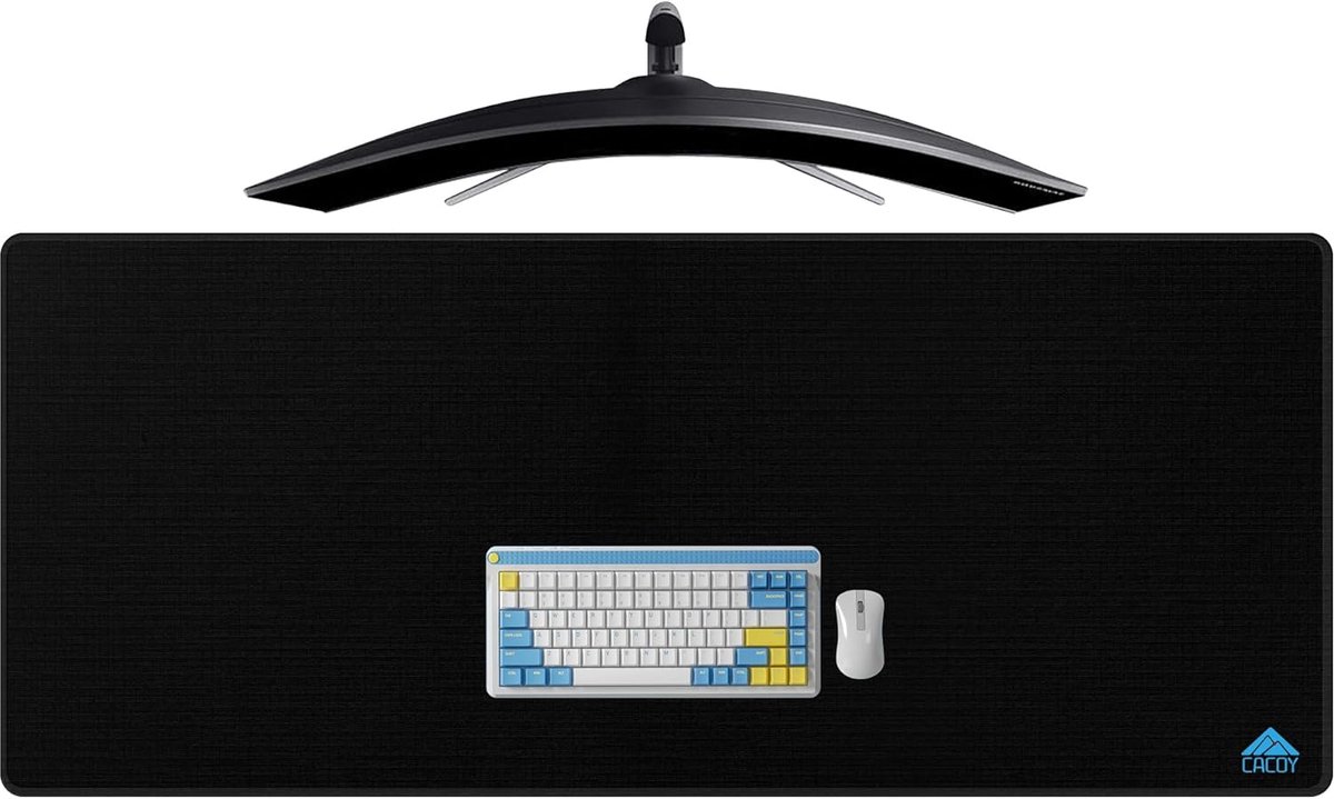 SnelShoppen - XXL Gaming Muismat 140x60 cm - Non-Slip Desk Pad - Waterdichte Toetsenbord en Muismat - Hoge Precisie en Snelheid - Zwart voor Thuis en