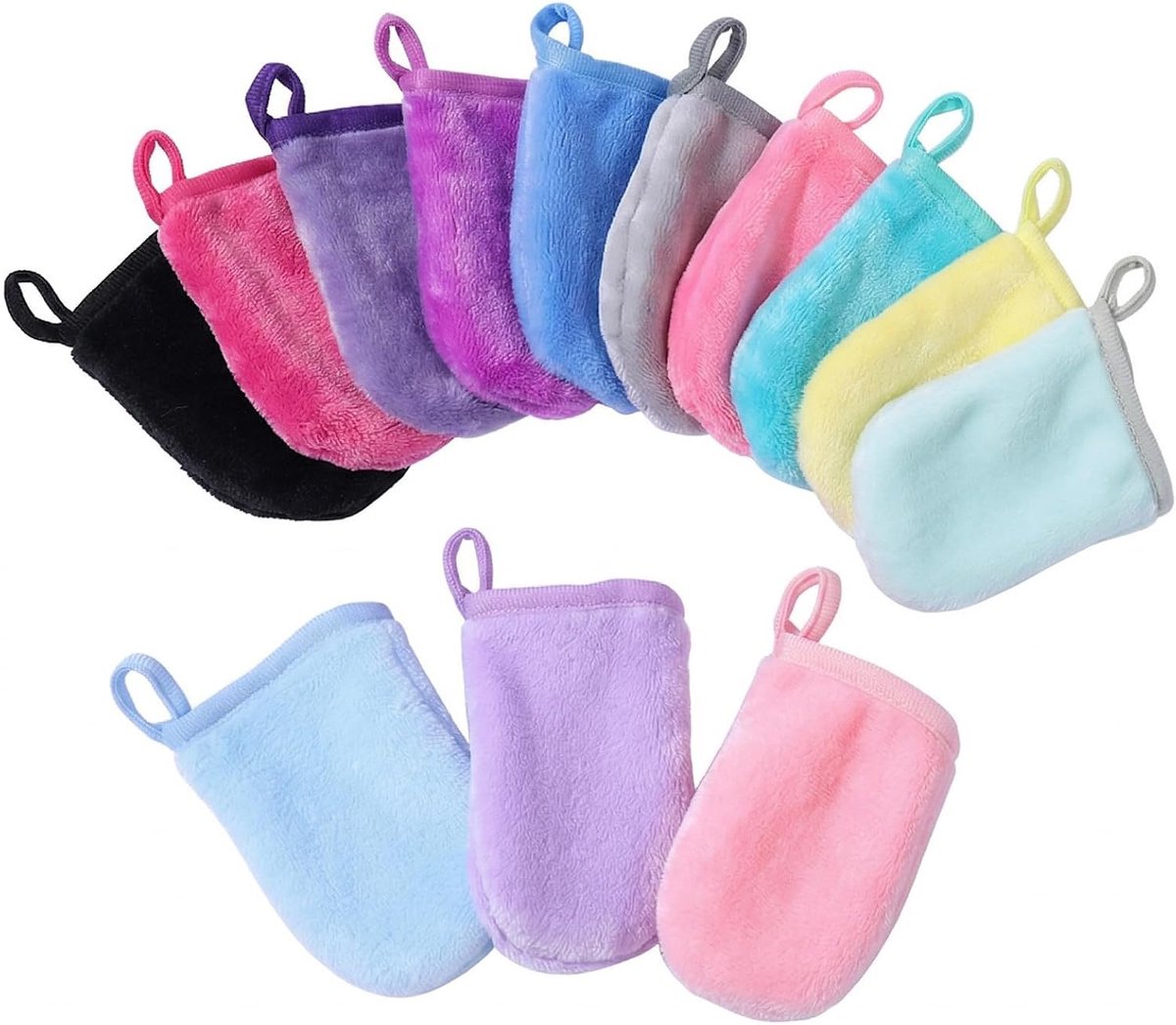 SnelShoppen - 13 Stuks Herbruikbare Microfibre Make-up Verwijderhandschoenen - Zachte Washcloths voor Gezichtsreiniging, Peeling en Face Painting - Id