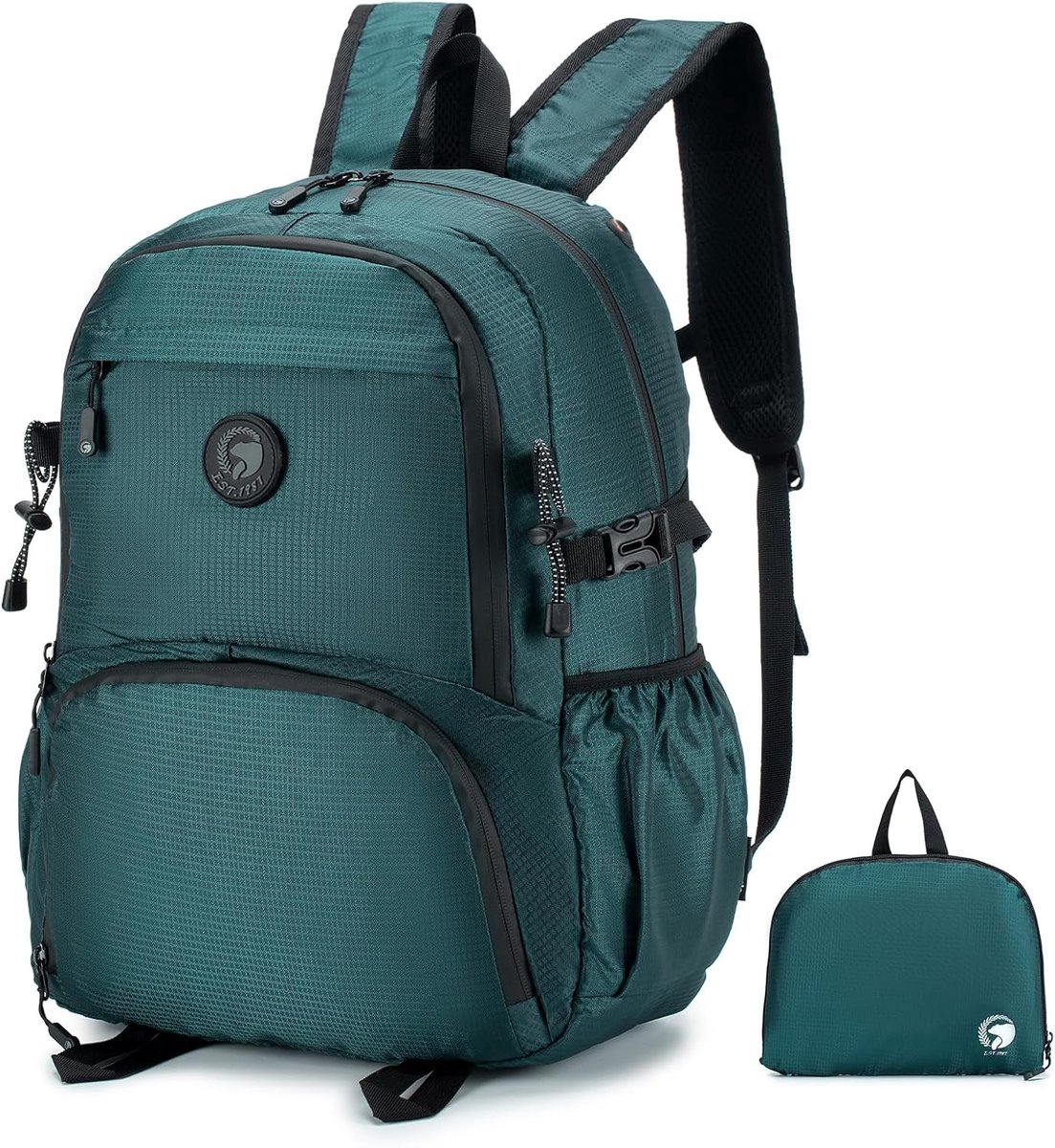 SnelShoppen - Handbagage 40x30x20cm Vouwbare Reistas 25L Waterdichte Rugzak Voor Vliegtuig Wizzair Vueling Ultralicht Hiking Rucksack Camping Blauw
