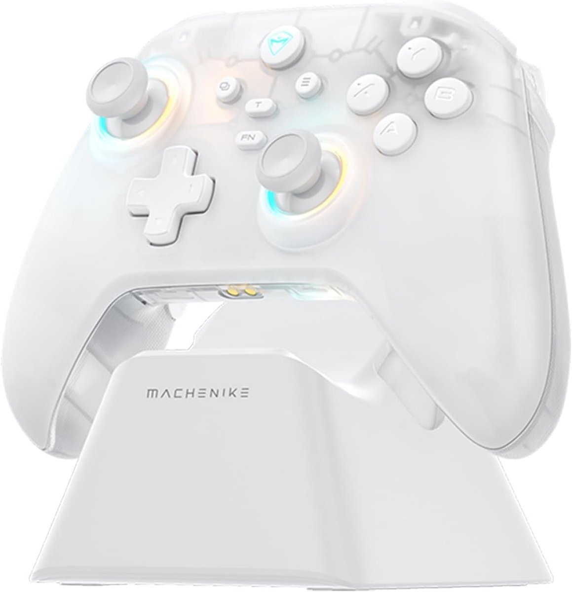SnelShoppen - Bluetooth Gaming Controller voor PC/Switch/iOS/Android, Hall Effect Joysticks, RGB Verlichting, 2 Programmeerbare Knoppen, 1000mAh Accu