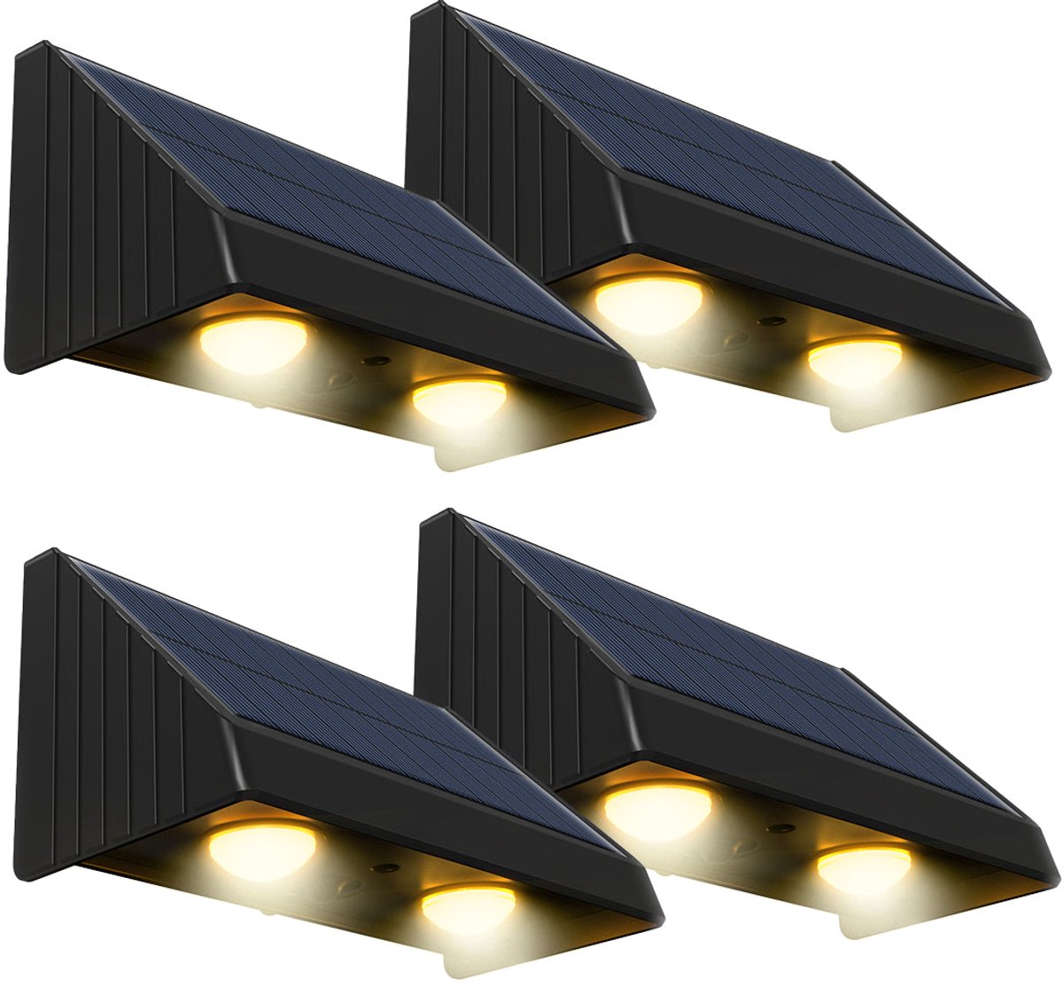 Set van 4 wandlampen op zonne-energie 100LM KYLA