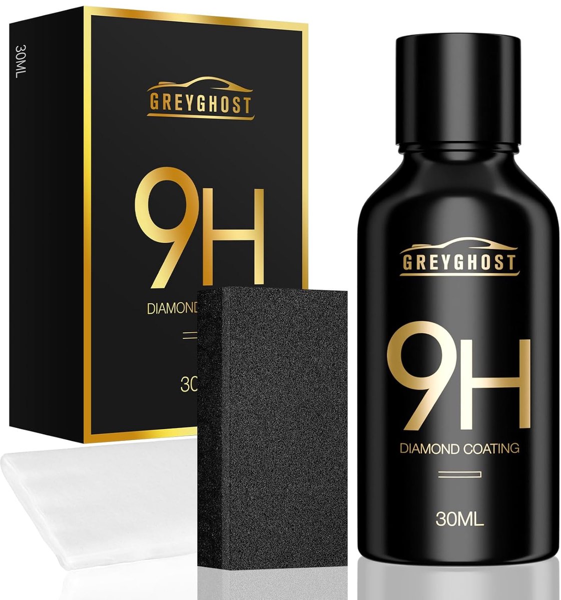SnelShoppen - Nano Ceramic Coating Auto, 9H Anti-Scratches Hydrofobe Bescherming, Hoogglans Polijstmiddel voor Auto Exterieur Onderhoud - Grijs