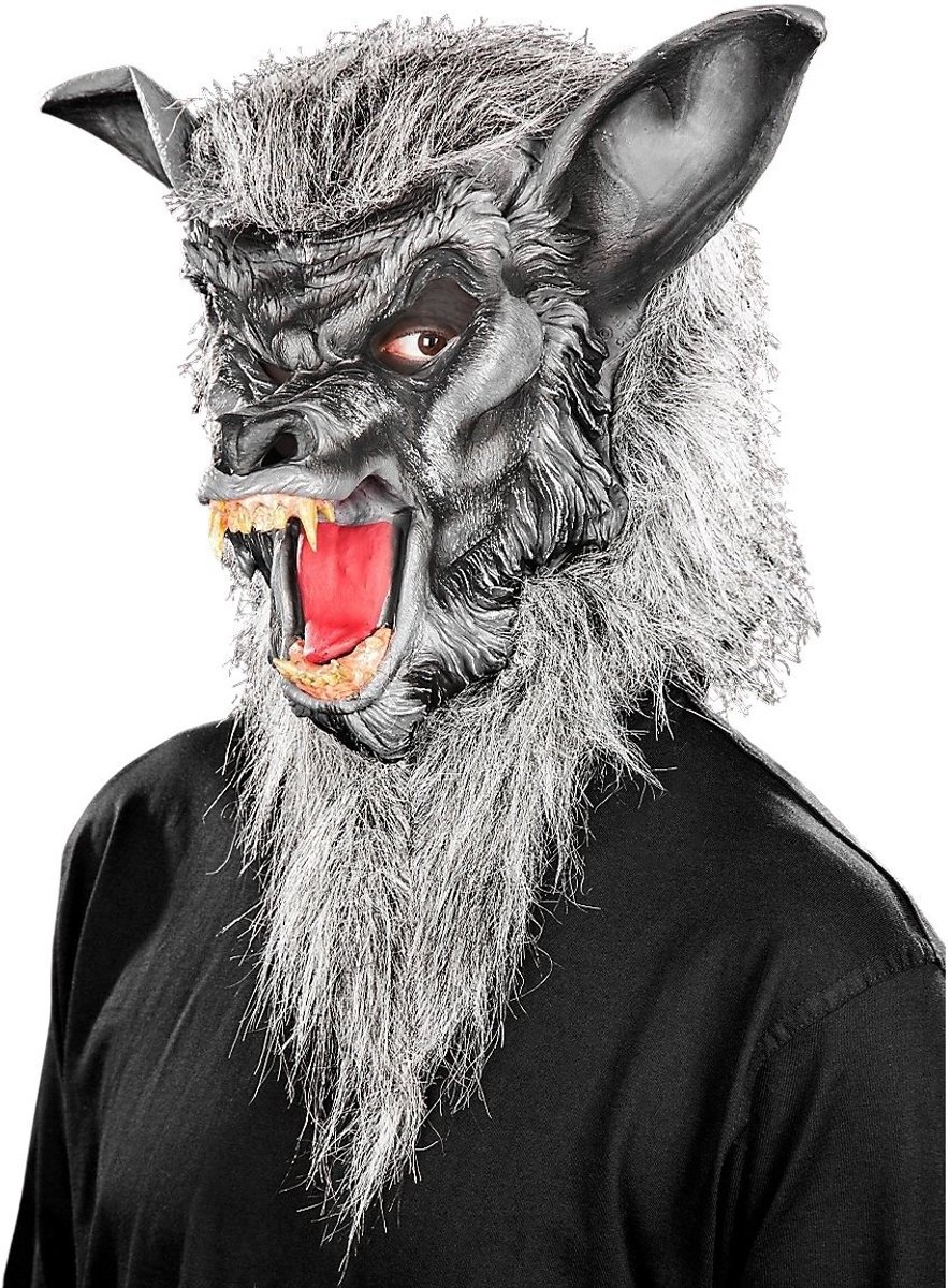 Weerwolf Grijs Masker - Kostuum Masker Halloween Carnaval