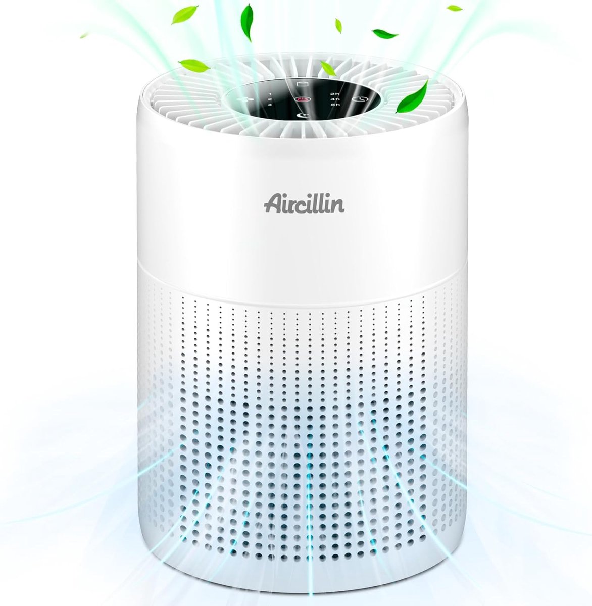 SnelShoppen - Aircillin Luchtreiniger voor Allergieën, 4-traps H13 HEPA-filter, Energiezuinig 6 W, Stil 23 dB, Effectief tegen Schimmel, Stof, Pollen