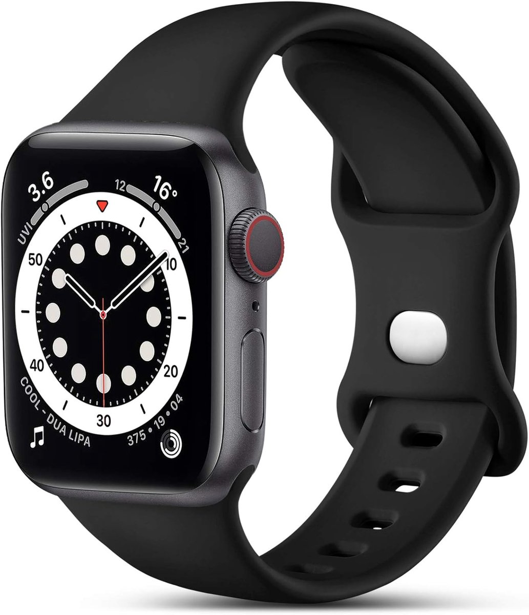 SnelShoppen - Silicone Sportband Compatibel met Apple Watch 38/40/41/42 mm - Vervangend Bandje voor iWatch Series 1 t/m 11 - Unisex, Comfortabel en Du