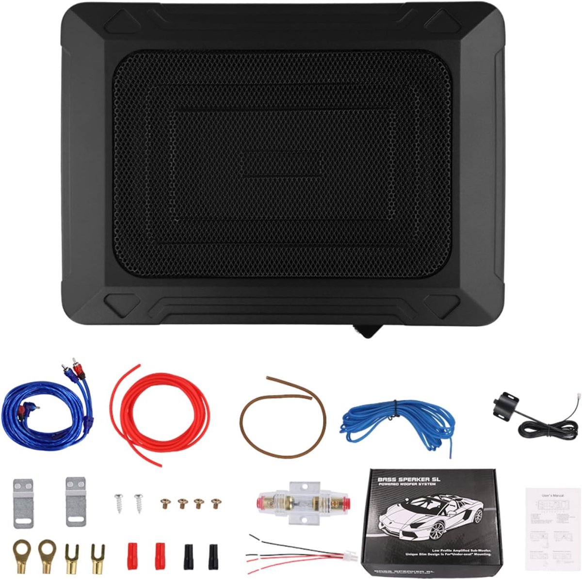 SnelShoppen - Ultra-dunne Auto Subwoofer met Ingebouwde Versterker - Compacte 1000W Subwoofer voor Onder de Stoel - Geschikt voor Auto's en Trucks