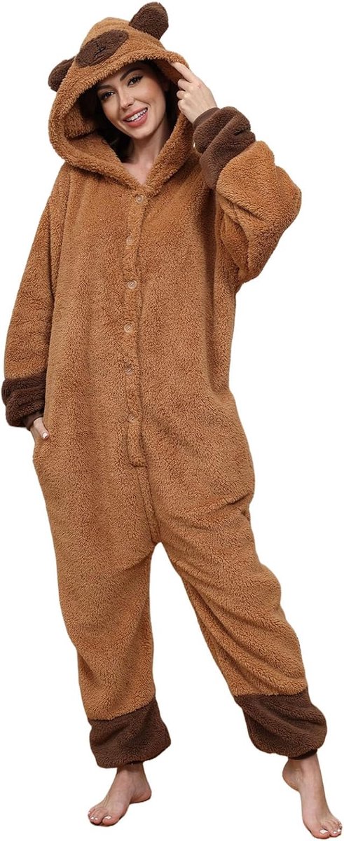 SnelShoppen - Xinlong Panda Jumpsuit Dames Oversized Uniseks Dierenkostuum Pluche Nachtkleding Winterfeest Dierenpyjama