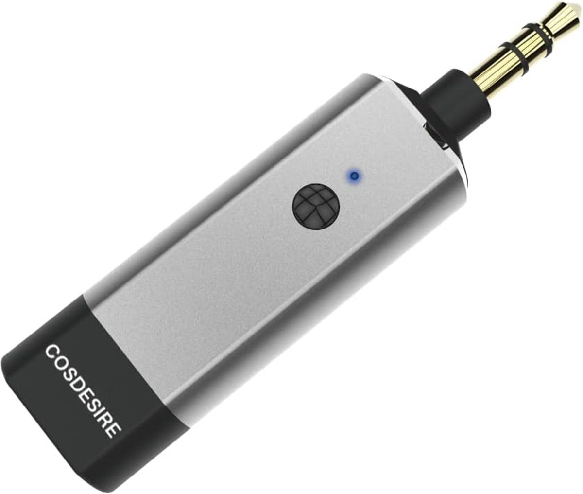 SnelShoppen - Bluetooth-ontvanger met 3,5 mm AUX-aansluiting, ingebouwde microfoon, draadloze audio-adapter, carkit met versterker-EQ voor hoofdtelefo