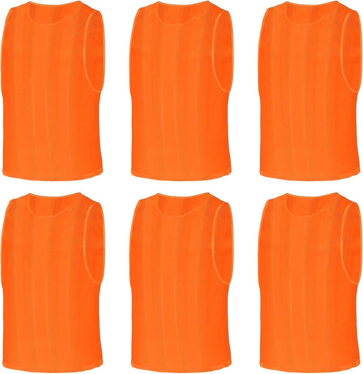 SnelShoppen - Voetbalkostuum 6 stuks, Trainingsvesten voor Kinderen en Volwassenen, Ademend Mesh Sportshirts, Fluorescerende Kleur, Perfect voor Voetb