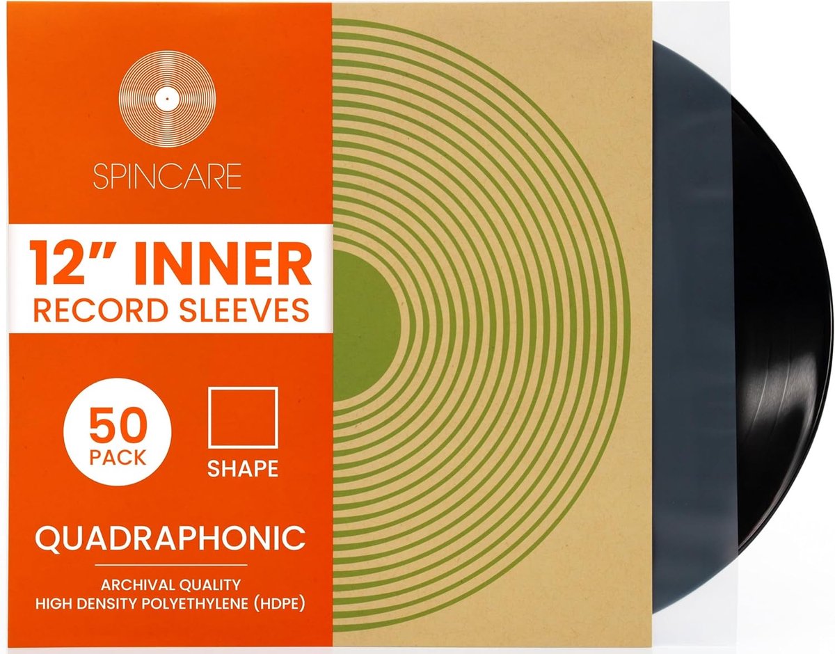 SnelShoppen - 50x Anti-Static Inner Covers voor 12-inch Vinyl | Premium HDPE Beschermhoezen | Archiefkwaliteit Vinyl Sleeve | Geluidskwaliteit Behoud
