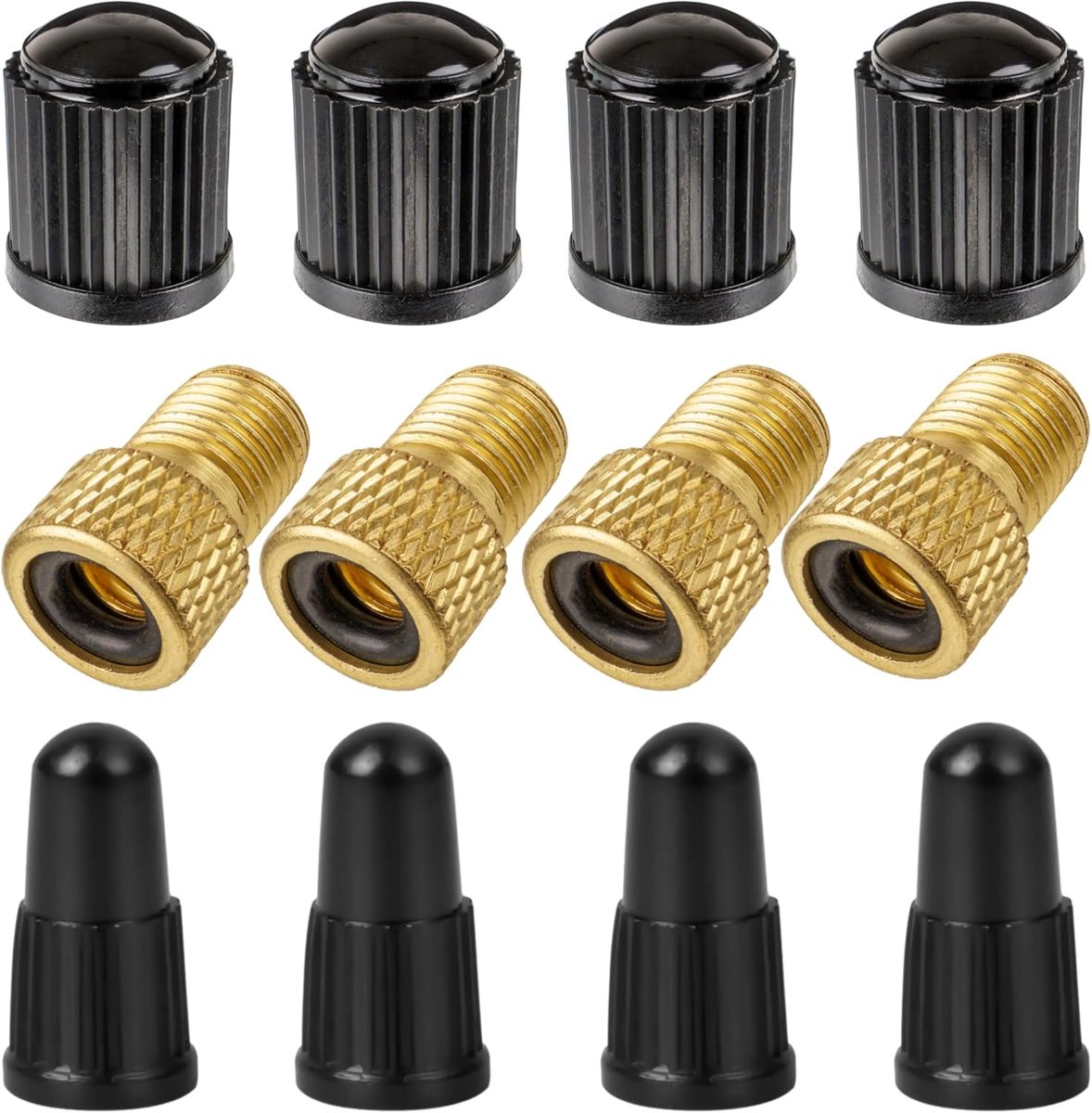 SnelShoppen - Fietsventiel Adapter Set van 12 voor Presta en Schrader Ventielen, Inclusief Sealing Ringen, Handpomp en Vloerpomp Accessoires, Ideaal v