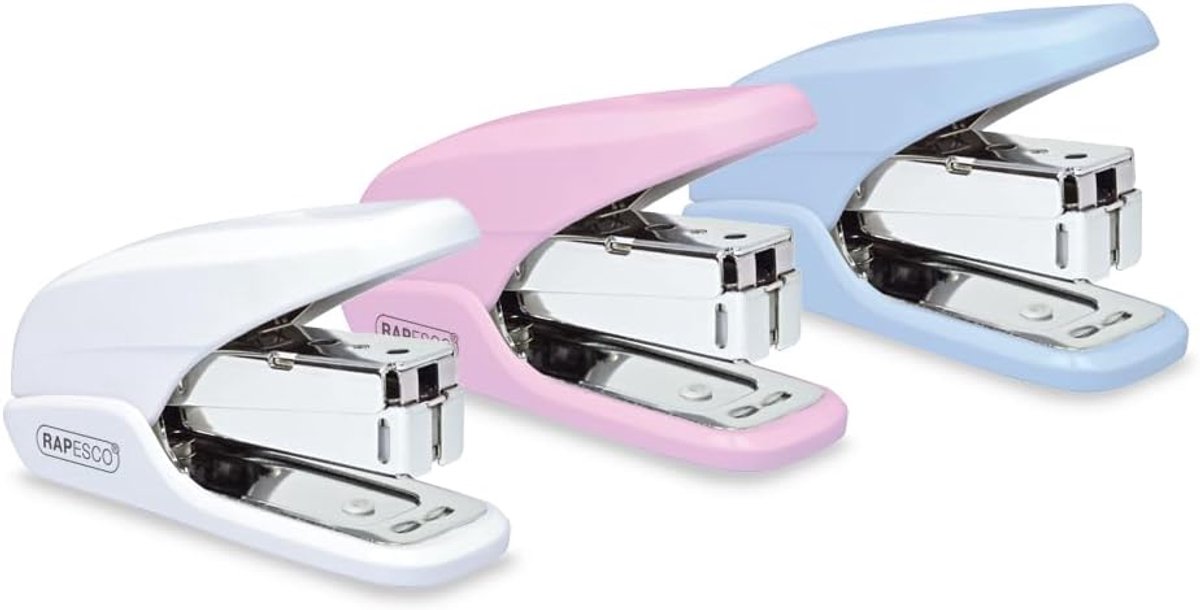 SnelShoppen - Compacte Less Effort Stapler, 20 Bladzijden Capaciteit, Poederblauw, Ideaal voor Kantoor, School en Thuisgebruik