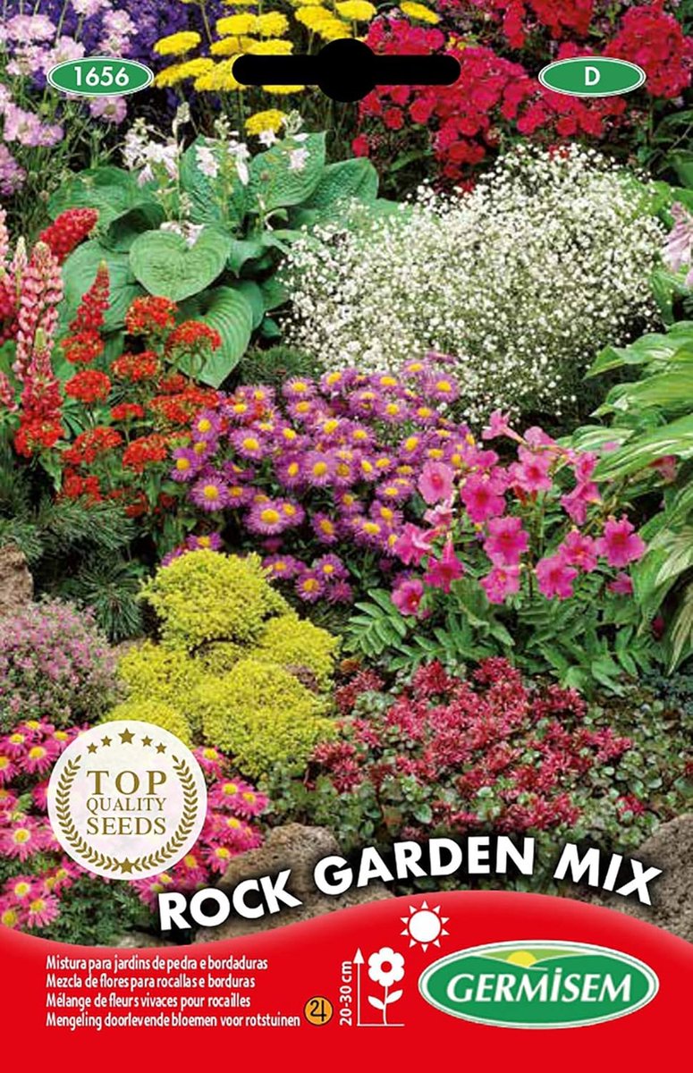 SnelShoppen - Germisem Rock Garden Flower Mix Zaden 4g - Asterplanten met Dubbele Bloemen in Gemengde Kleuren - Ideaal voor Tuin en Balkon