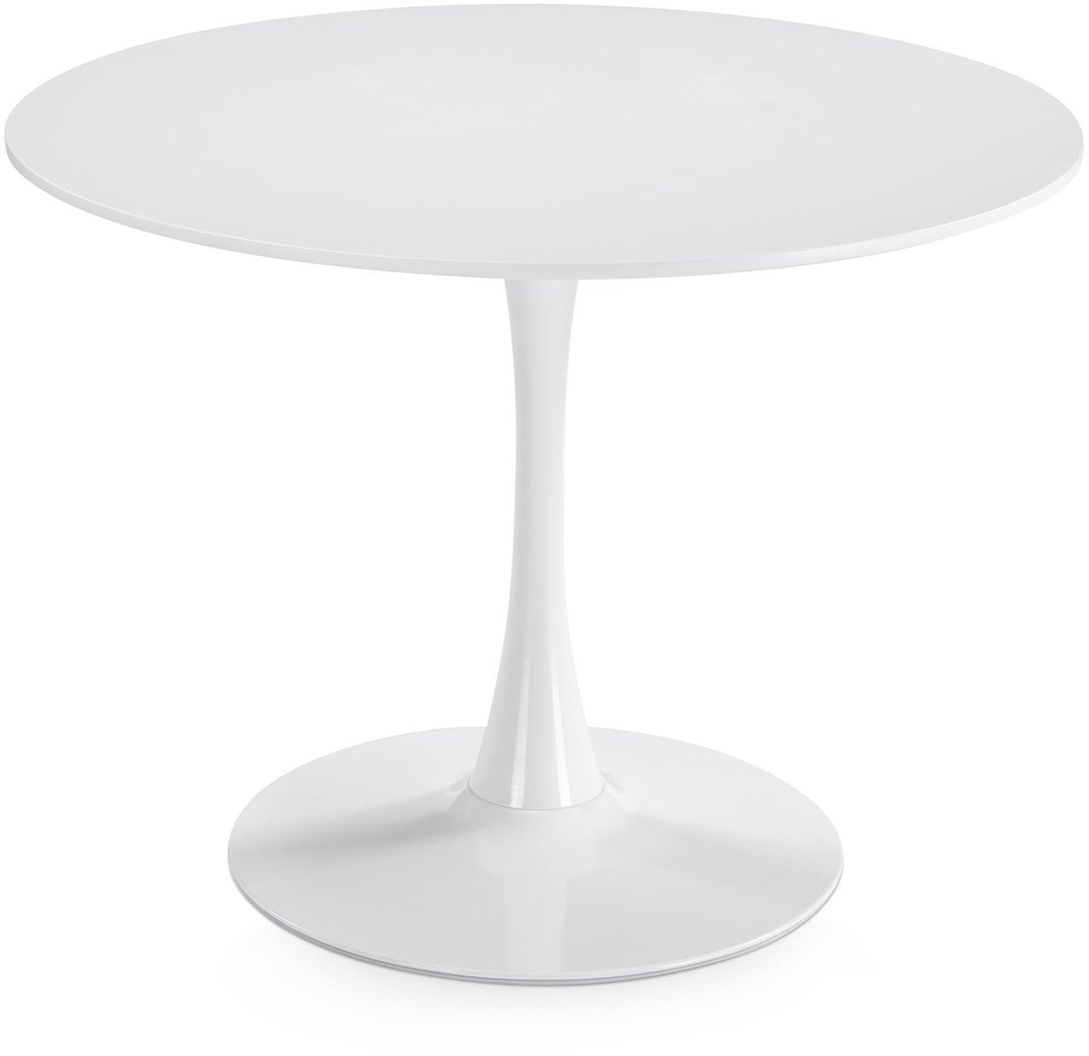 Eettafel LOIRE, rond, 100 cm, met tafelblad van MDF – wit