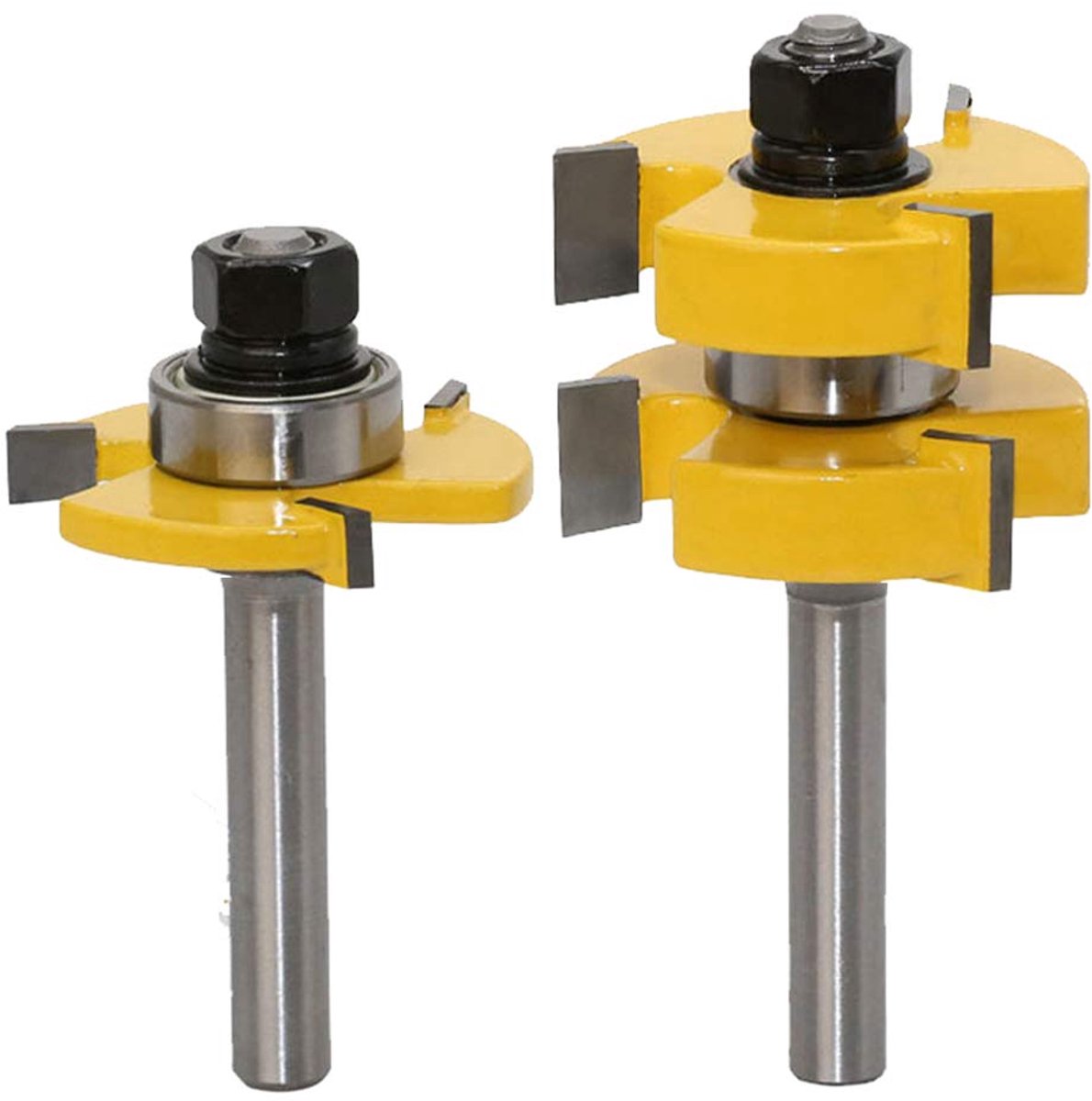 SnelShoppen - 2 Pcs Slot en Tong Bit Set Router 8mm Schacht, Frees Set voor DIY CNC Graveermachine en Trimmachine, Houtbewerking, Duurzaam en Sterk