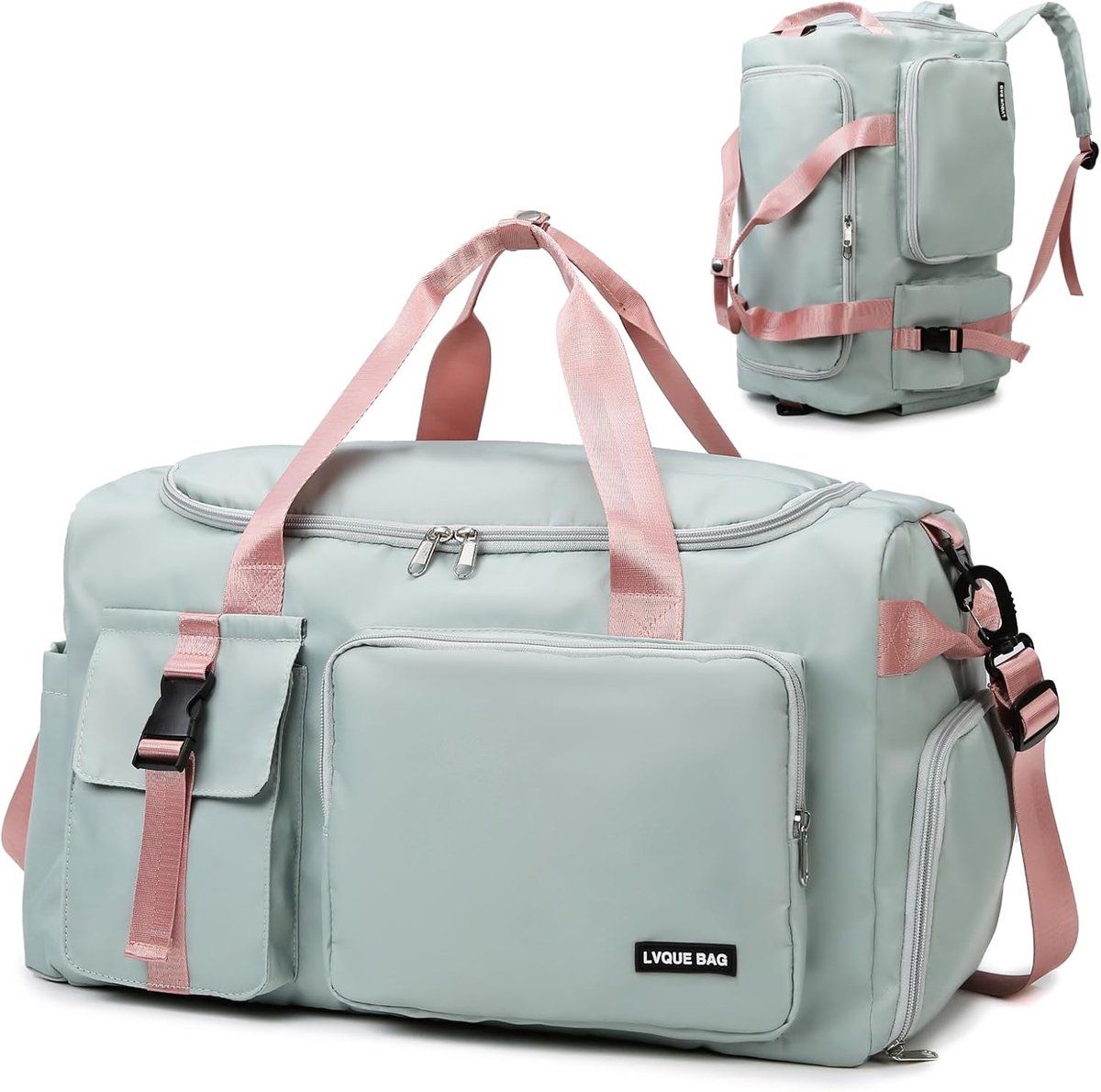 SnelShoppen - 42L Sporttas voor Mannen en Vrouwen met Schoencompartiment - Waterdichte Reistas - Duffle Bag en Rugzak in Één - Fitness, Zwemmen, Weeke