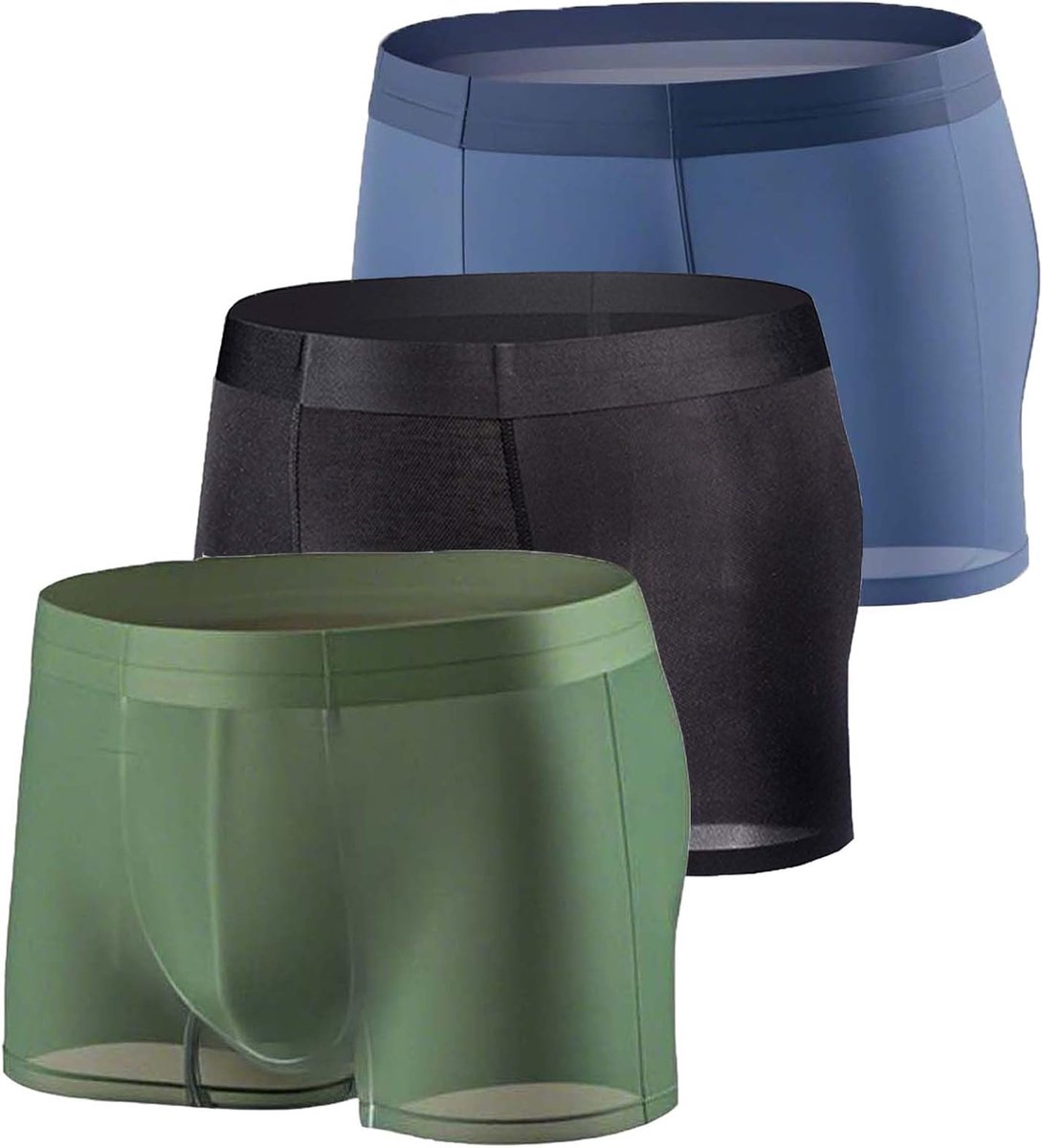 SnelShoppen - Boxer Shorts voor Mannen - 3-Pack Ice Silk Mesh Ondergoed - Sexy, Zacht en Comfortabel, Transparant en Ademend ondergoed voor Feest, Dag
