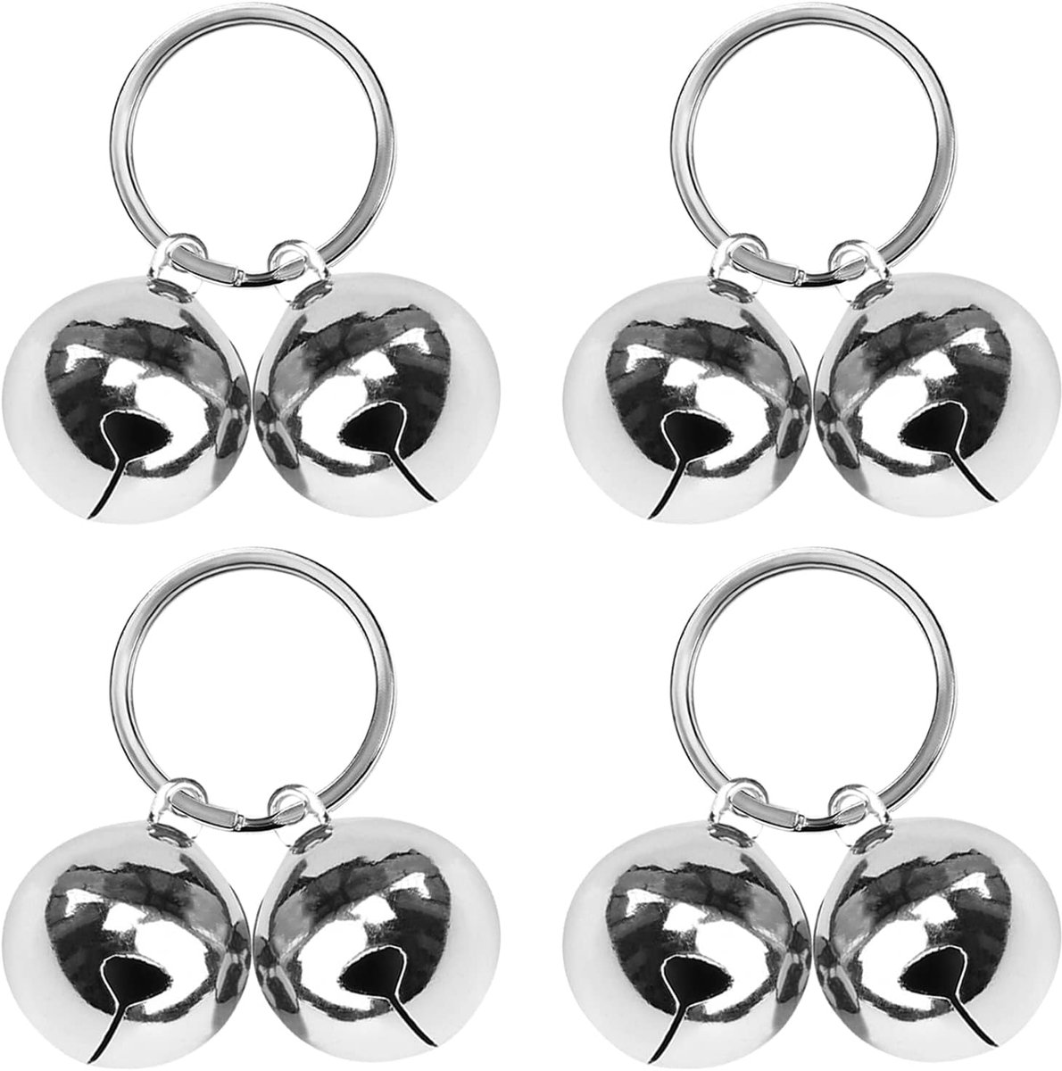 SnelShoppen - 8PCS 25mm Pet Cat Clocks Tracker Bell - Kleine Honden Halsbanden met Vintage Handgemaakte Klokken en 4 Pendants, Metalen Dierenaccessoir