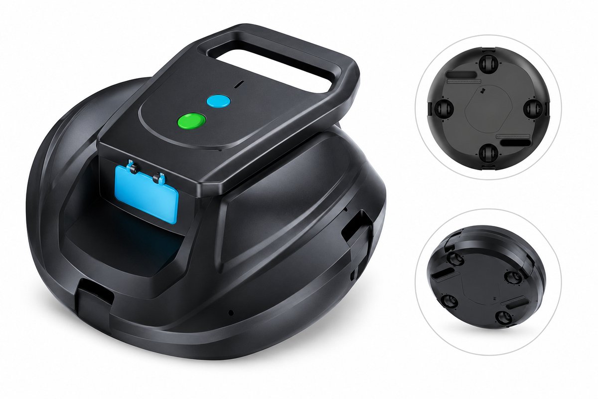 Jurrys Zwembadrobot - Zwembadreiniger - 1 Klik bediening - Draadloos - Automatisch parkeren - 130Min - Schoon gebied tot 80㎡ - Zwart