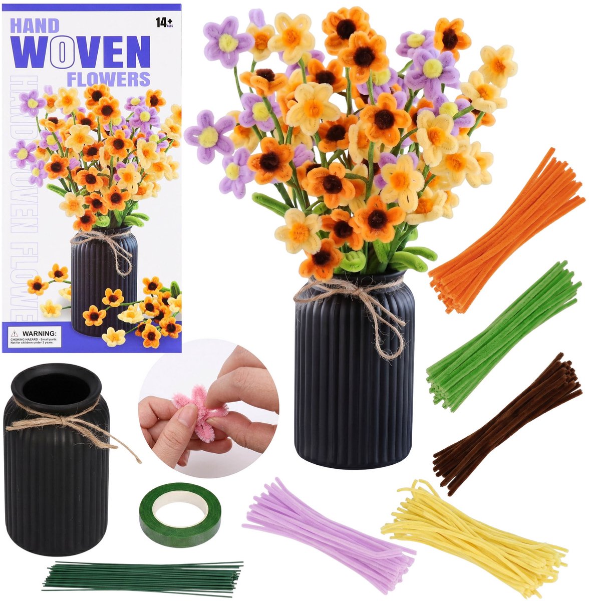 Draadjes om bloemen te maken, set om boeketten in een vaas te maken, DIY VELDBLOEMEN voor meisjes 14+
