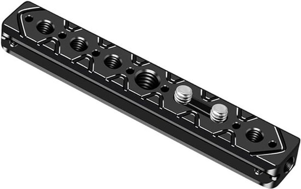 Verlengplaat Camera - Universele Slider Kit - Camera Rig Montage - Dubbele Schroefgaten - 120mm Lengte - Zwart