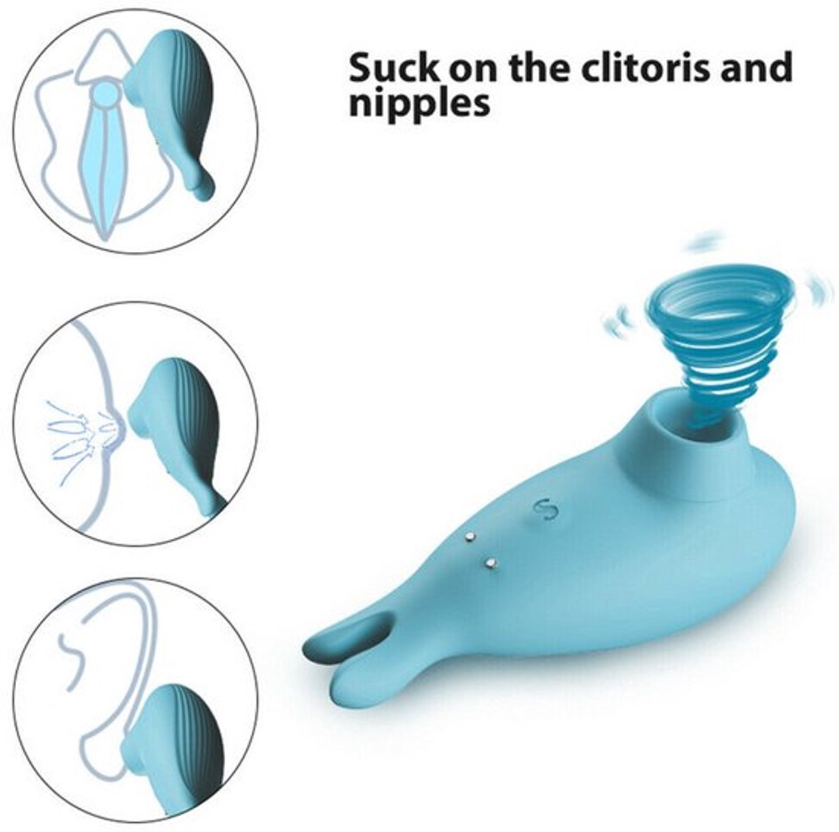 Draagbare multispeed zuigende tepel-clit-anus-vagina-vibrator-vrouwen-orale-speeltjes