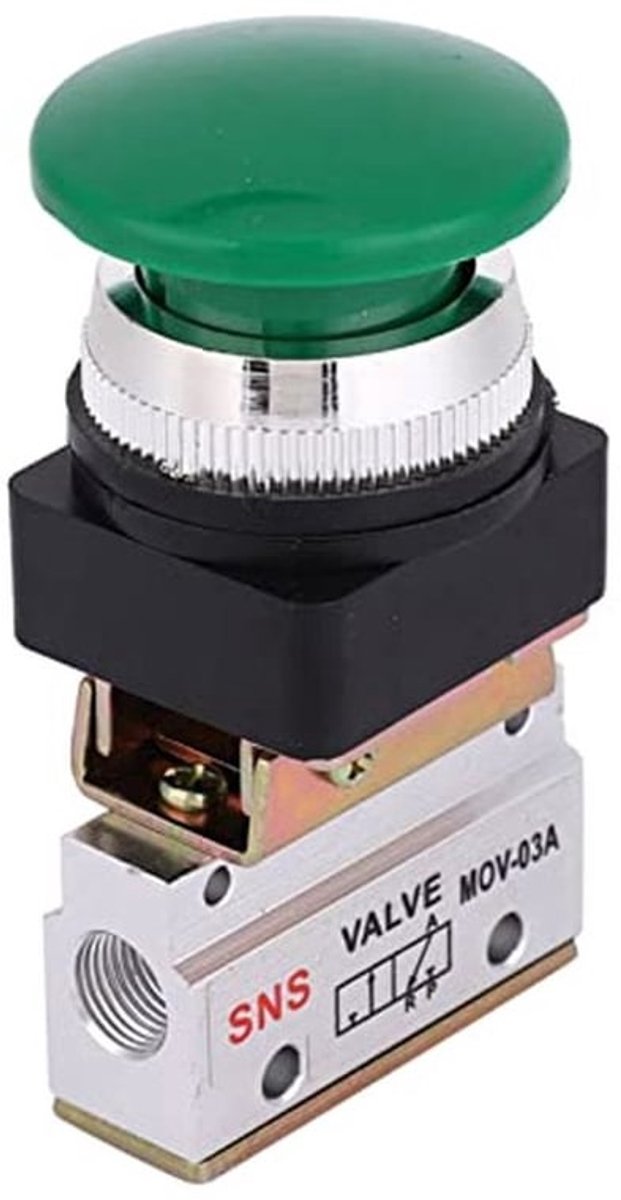MOV-03A 3-Weg Pneumatische Mechanische Klep - G1/8" PT - Aluminium Legering