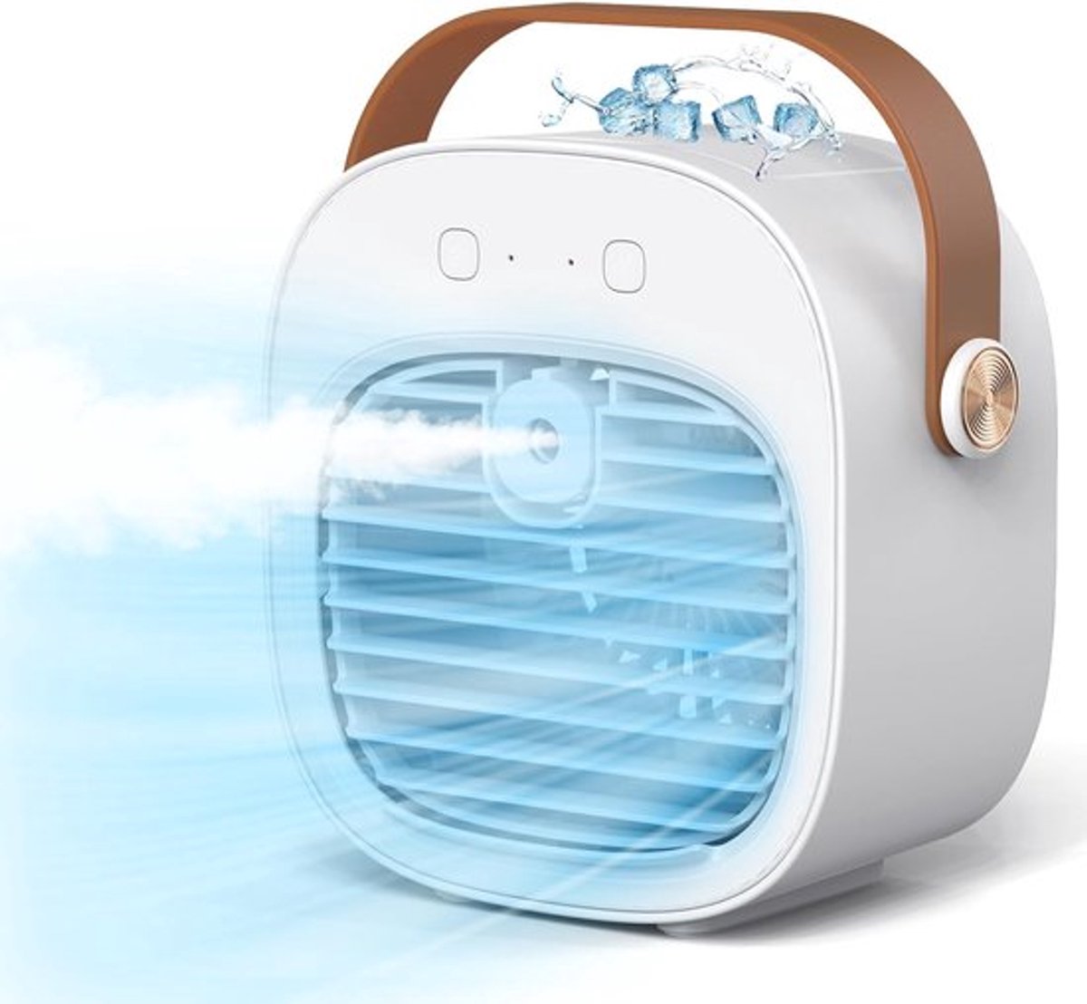 Mini airco-kleine airco-4000mAh oplaadbare persoonlijke luchtkoeler-Mini-airconditioner met 3 snelheden - mini aircooler met water-Stille desktopkoelventilator voor thuis, slaapkamer, reizen, kantoor, buiten en binnen