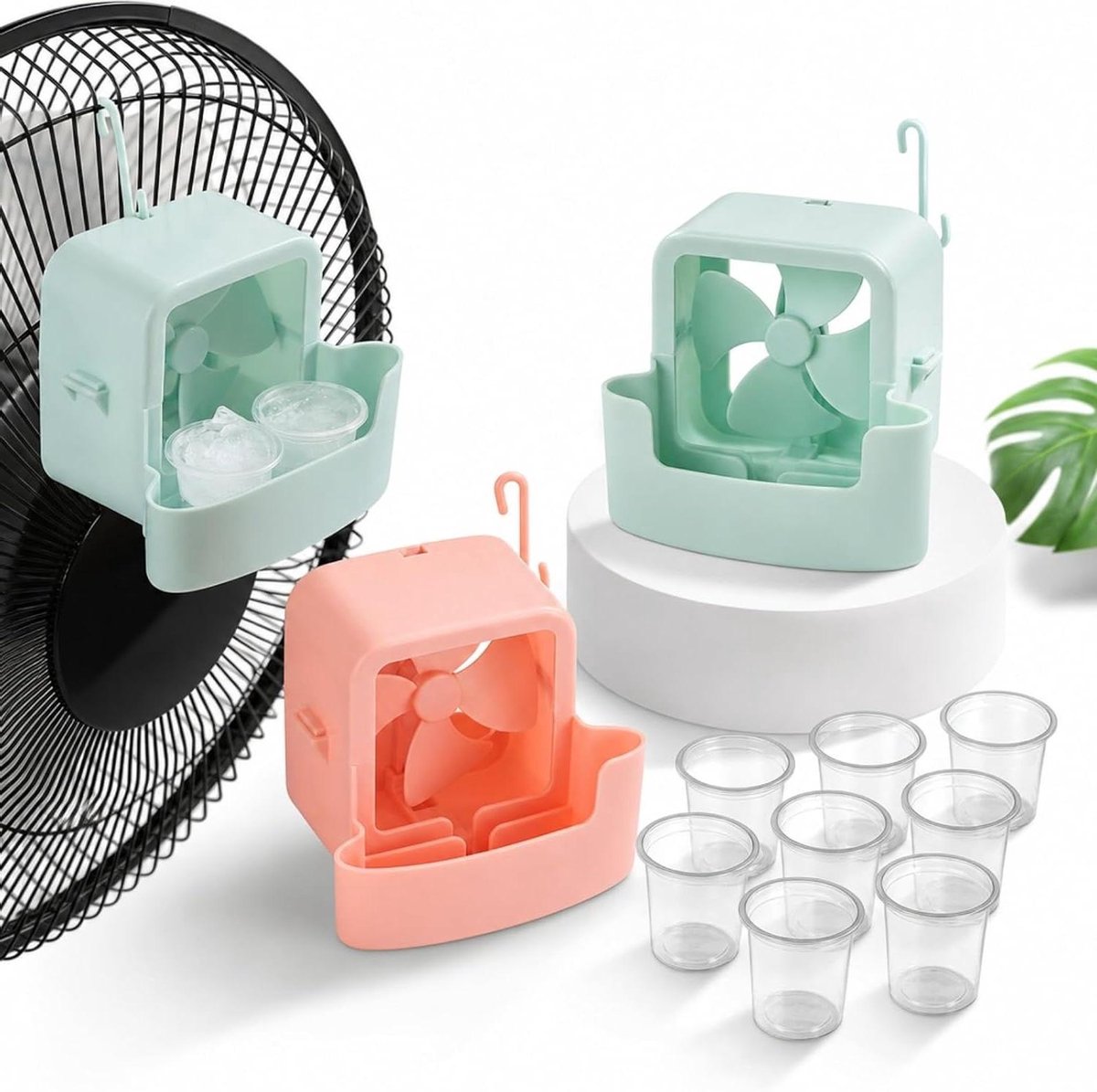 Draagbare Vernevelventilator - Mini Koeler - Persoonlijke Koeling - Stil Werking 25 dB - 10x10x10 mm - Roze
