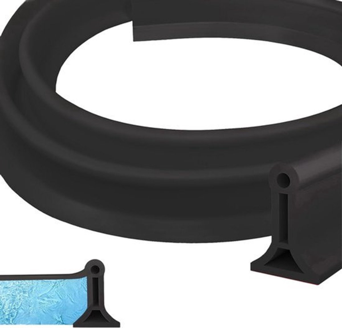 Zelfklevende Siliconen Doucheafdichtstrip 200CM - Waterstop Spatbescherming voor Badkamer en Keuken - Zwart 2m