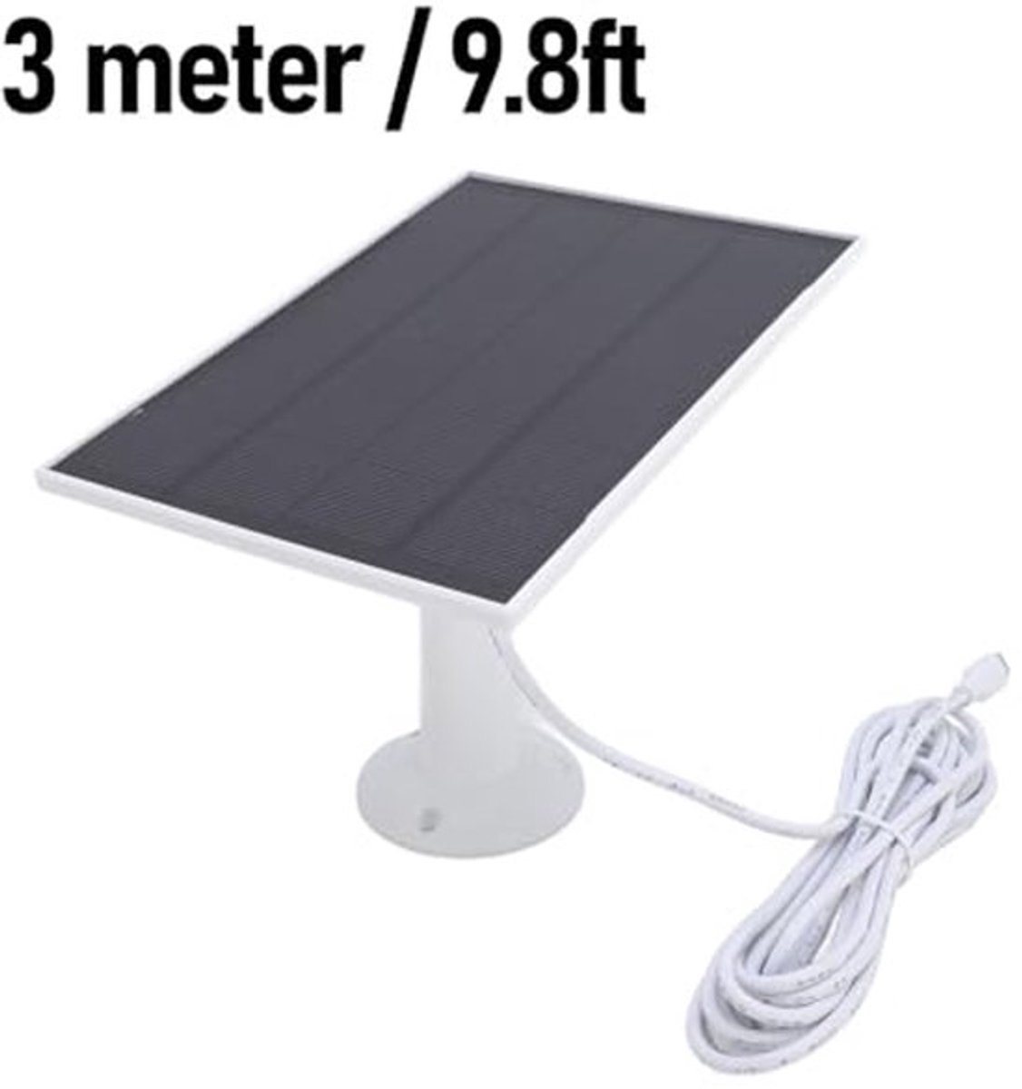 8W Zonnepaneel voor Vogelvoedercamera, USB C Zonnepanelen Oplader met IP66 Waterdicht, 360° Draaibare Beugel, USB C Zonnepaneel voor Oplaadbare Batterijcamera's (WIT)