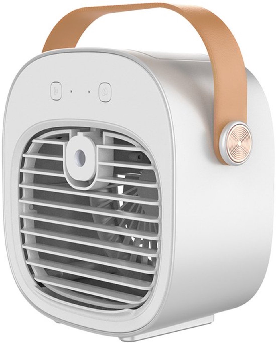 Ventilator - Tafelventilator - Draagbare Luchtkoeler - Mini-Airconditioner - 2-In-1 Kleine Verdampingskoeler Met Handvat - 3 Snelheden Bureauventilator - Voor Op Reis, Kantoor En Slaapkamer