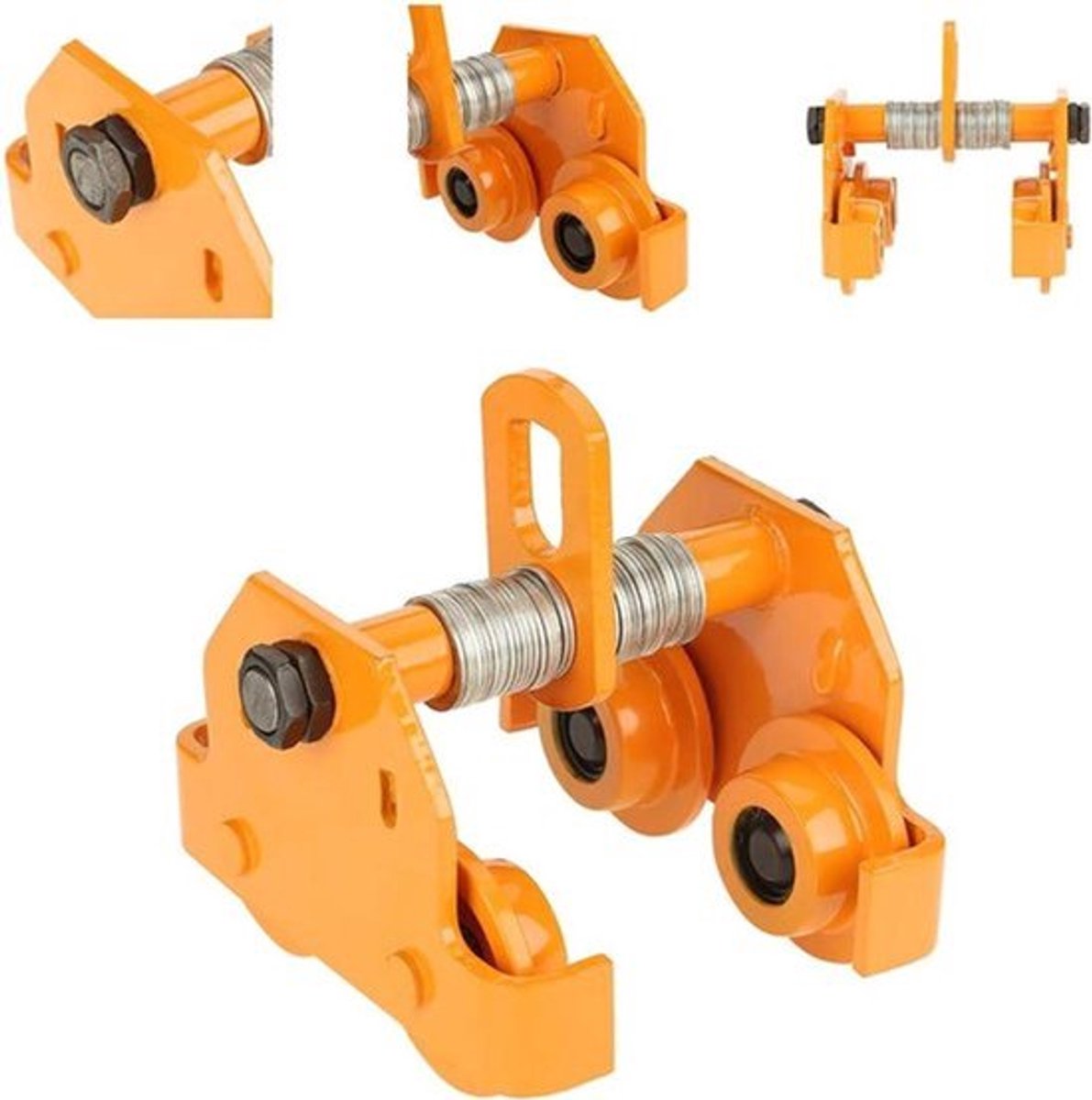Handframe voor luchtgereedschap tot 1000 kg met 64 mm - 203 mm flensbreedte - handbediende loopkraan - schuifbalken voor loopkraan - onderflens loopkraan.
