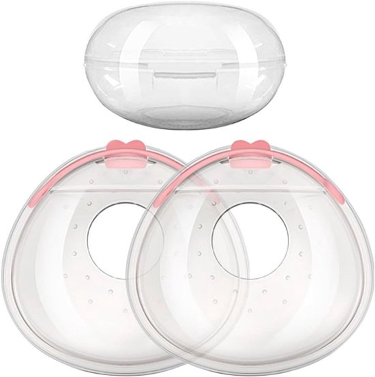 2Pcs Anti-Lek Borstschelpen Siliconen Melkcollectieschelpen met Opbergdoos