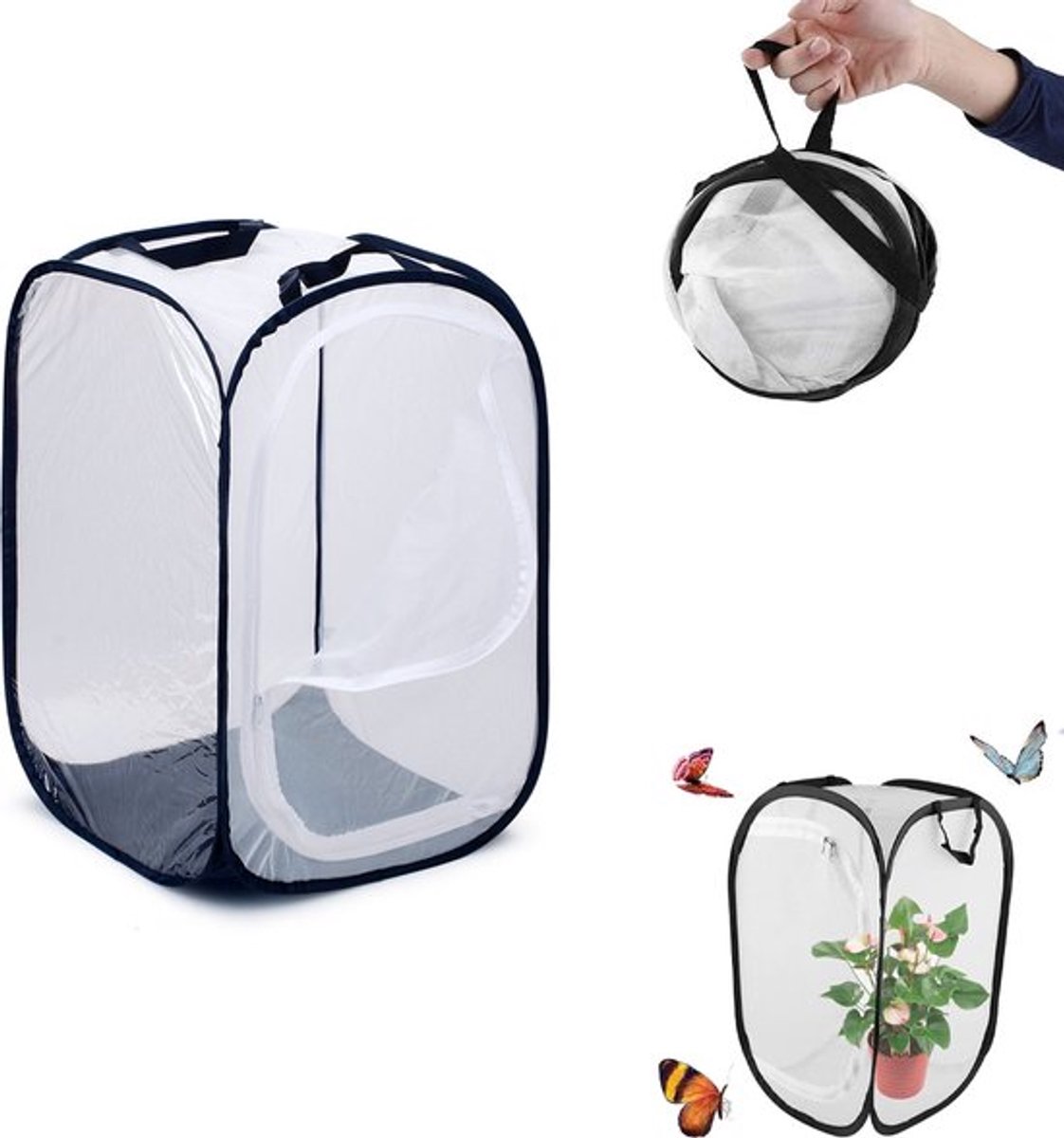 Insectennet - Insect En Vlinder Leefruimte Kooi - Insecten Kweeknet - Insectenhotel - Grote Draagbare - Insect Monarch Vlinder - Bet Kooi Pop-Up - Speelgoed Voor In De Tuin - Vlinders En Lieveheersbeestjes Ontdekken Voor Kinderen - 60cm Hoog