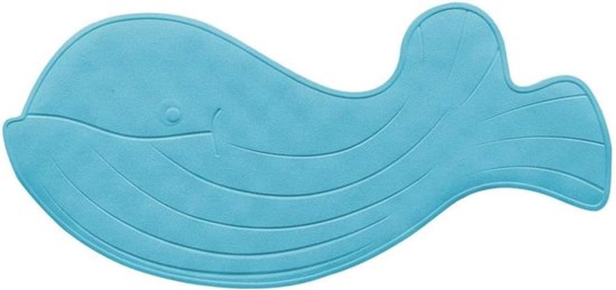 Antislipmat voor kinderen in de badkamer, rubberen douchemat, geurloos, duurzaam, antibacterieel, schimmelwerend, machinewasbaar, walvispatroon. (blauw)