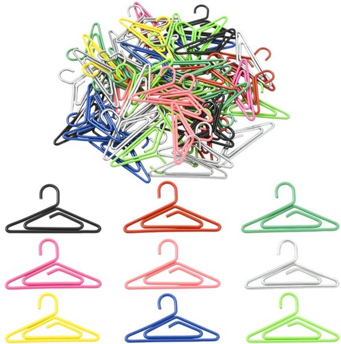60 Stuks Hanger Vorm Paperclips - Kleurige IJzeren Mini Clips voor Documentorganisatie