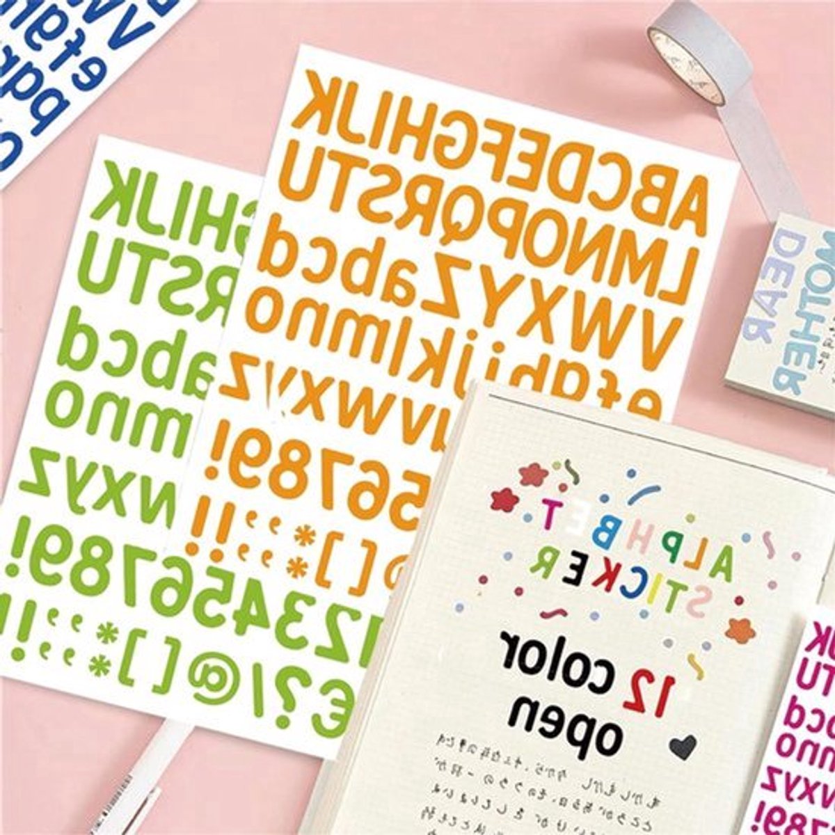 5 Vellen Alfabetstickers - Letterstickers om op te plakken voor DIY Wenskaarten, Decoratie en Markering - Geschikt voor laptops, koffiemokken en meer